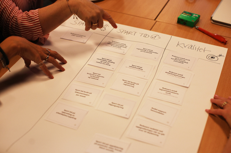 viser noen som sitter ved et bord