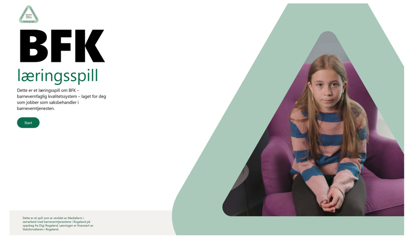 plakat for BFK spillet med bildet av jenta som er med 