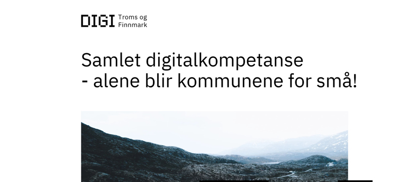 Skjermbilde av forsiden til Digi Troms og Finnmark