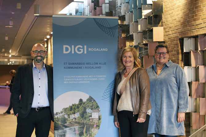 Arbeidsgruppen med Harald Valderhaug, Sigrun Homleid fra Rogaland fylkeskommune og Kirsten M. Leiros, fra Sola kommune